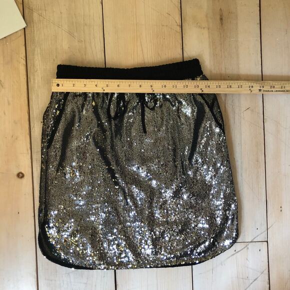 Anthropologie Harlyn NWT Sequin Stretch Waist Mini Skirt Drawstring Size XS - Picture 10 of 11
